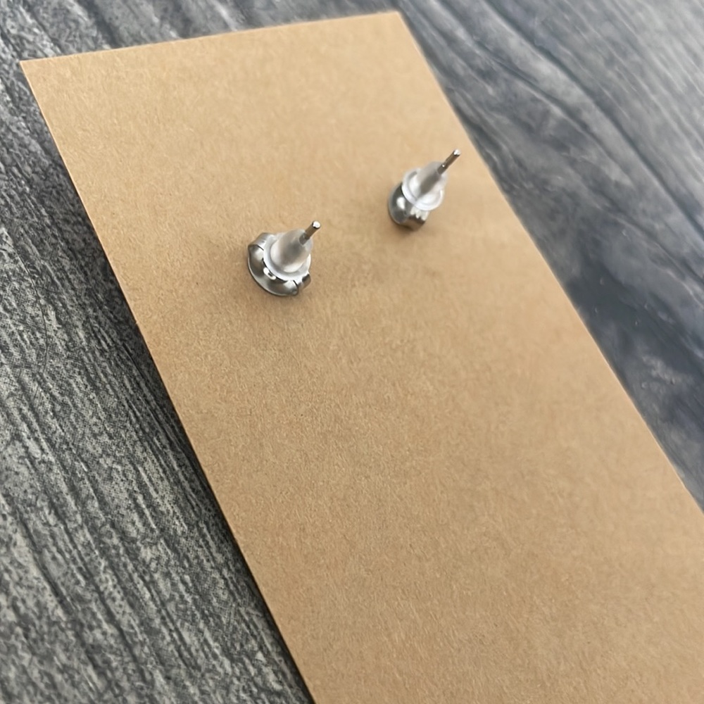 Shark Tooth Stud Earrings - Picture 2 of 3
